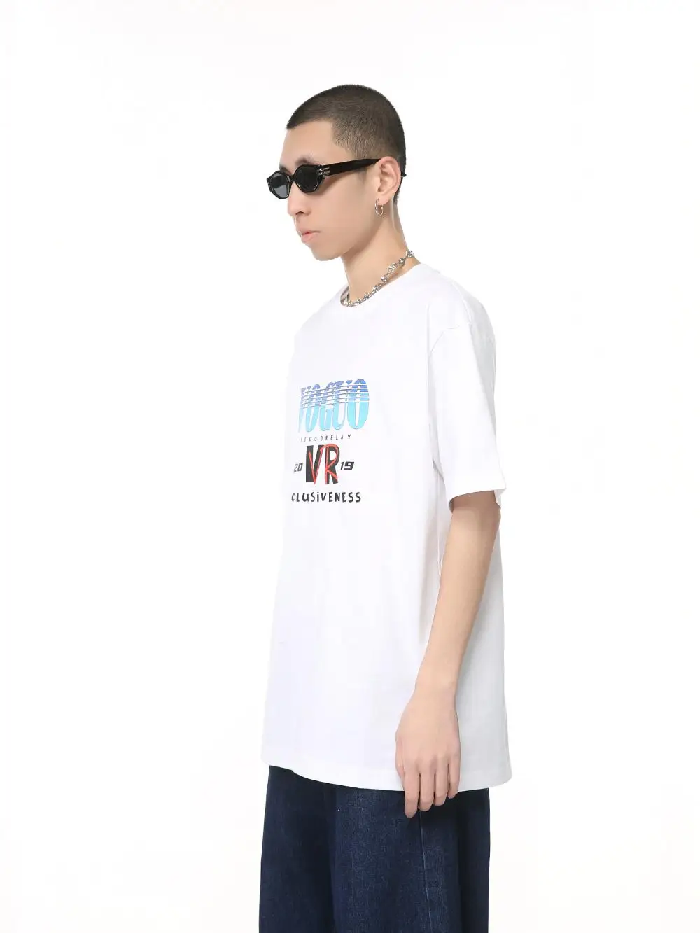 Футболка Voguo Relay с оригинальным дизайном и принтом белая черная мужская женская