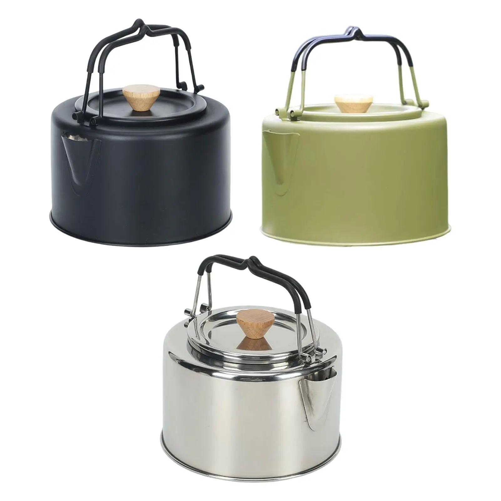 

Stainless Steel Camping Tea Kettle Camp Tea Pot with Lid 1L Kettle Outdoor Kettle for Outdoor