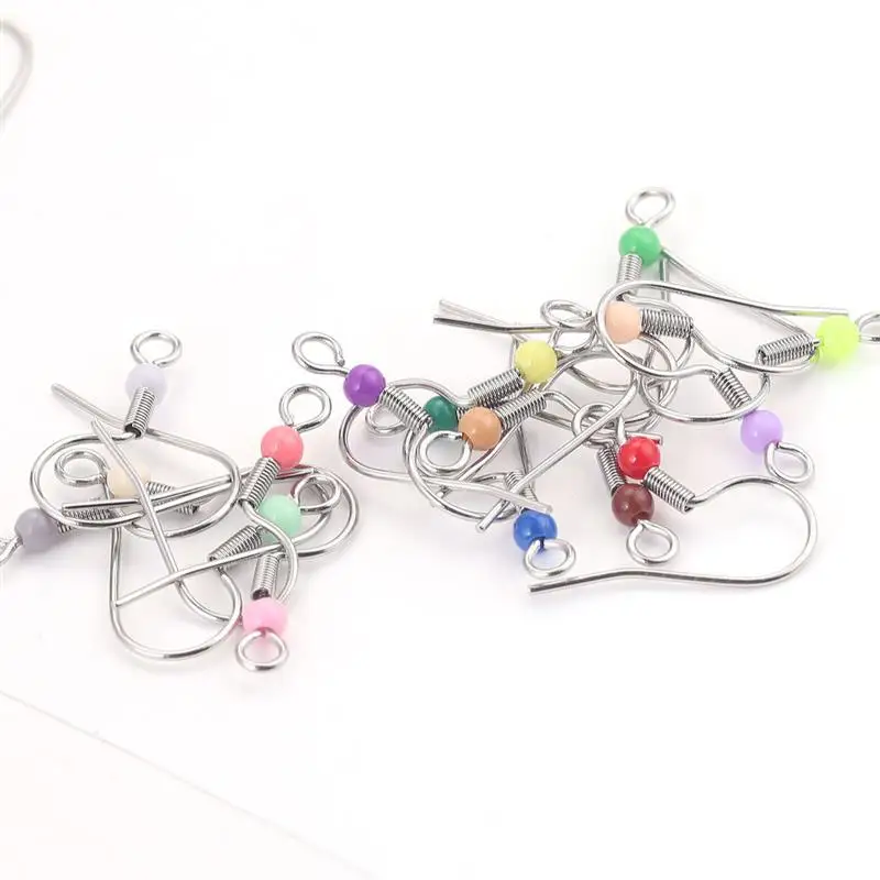 20-50 штук накладок для серьги из нержавеющей стали с крючками для ушей для ювелирных изделий с бусинами DIY аксессуарами.