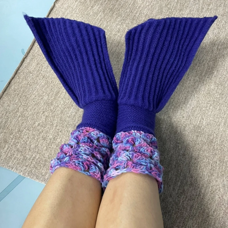 

Вязаные забавные вязаные крючком носки с хвостом русалки для косплея M6CD