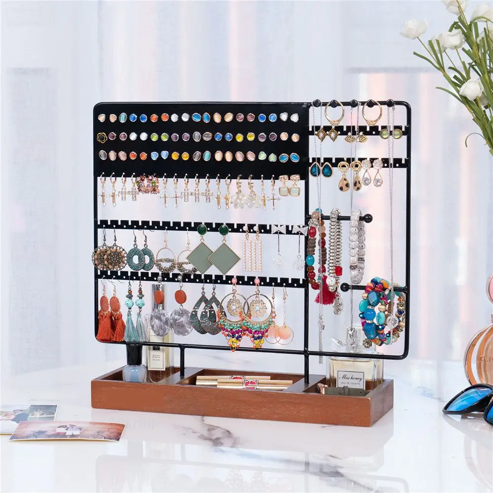 144 Holes Stand Jewelry Display Organizer Earrings Pendants Bracelets Jewelry Holder Earrings Storage Rack