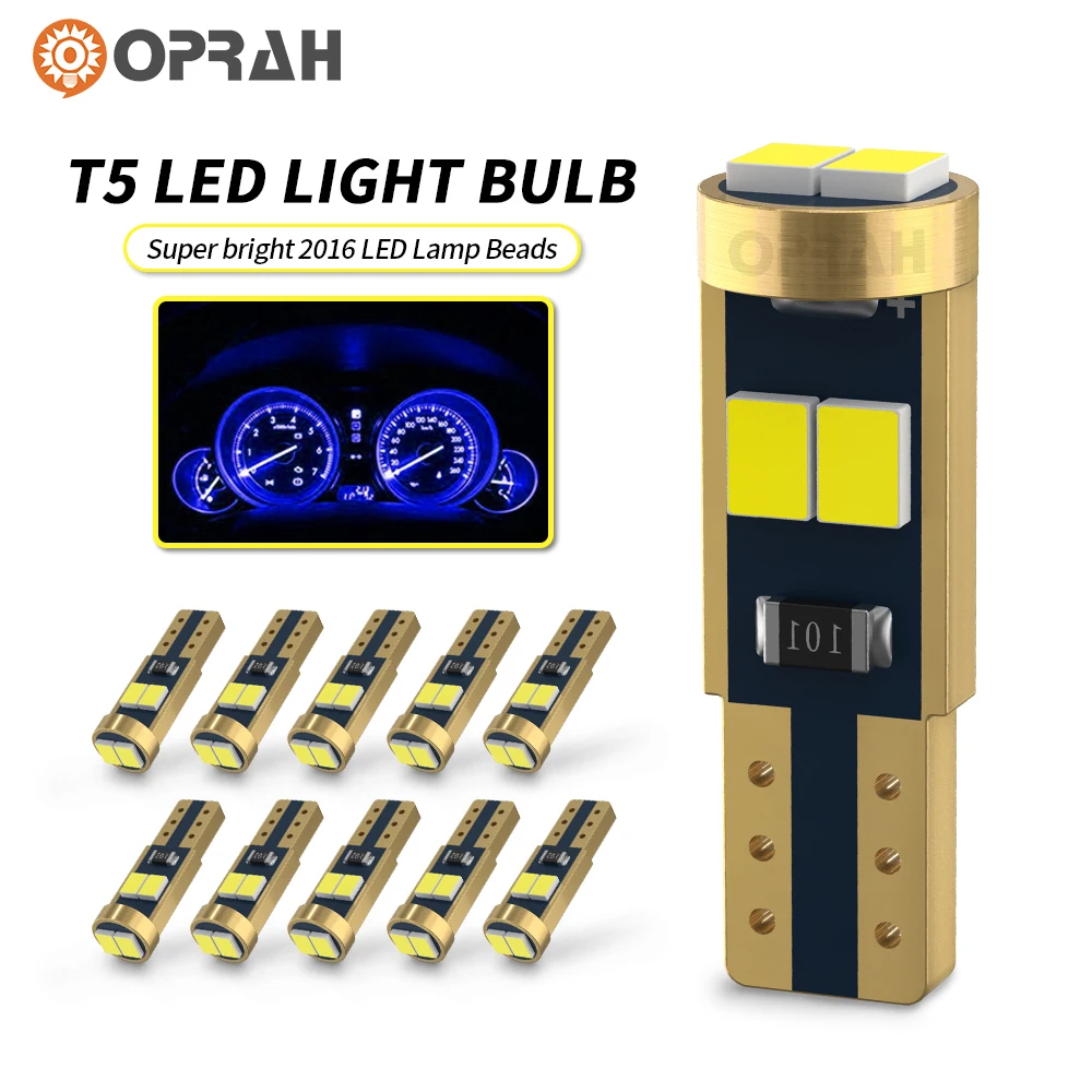 

10/20 шт. T5 LED W3W W1.2W лампа Canbus приборная подсветка приборной панели подогрев индикатор сигнальная лампа клин авто внутреннее освещение 12 В