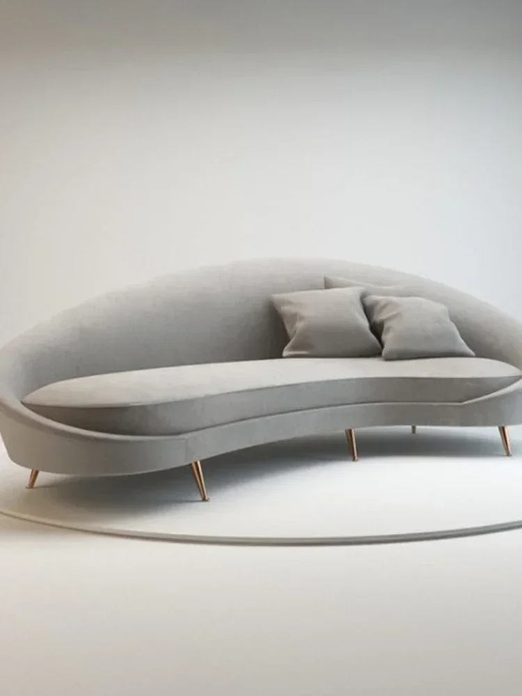 Легкий роскошный изогнутый диван из нержавеющей стали магазин одежды модный