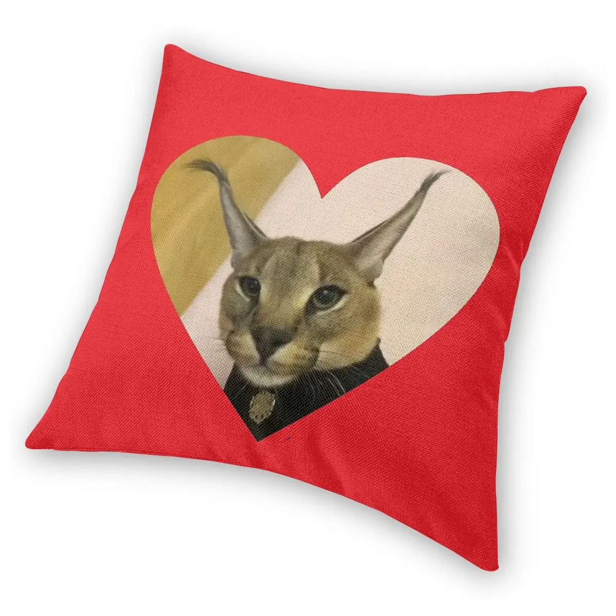 Милая Большая квадратная наволочка Floppa Hecker из полиэстера и льна бархатная с