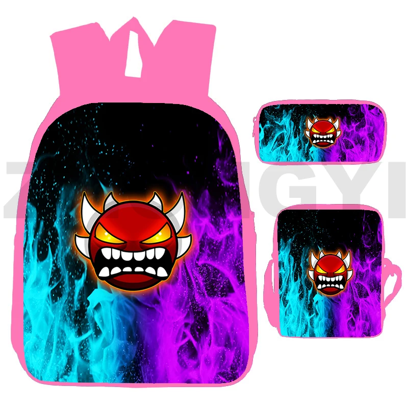 Модные женские рюкзаки с геометрическим рисунком злого героя милые школьные