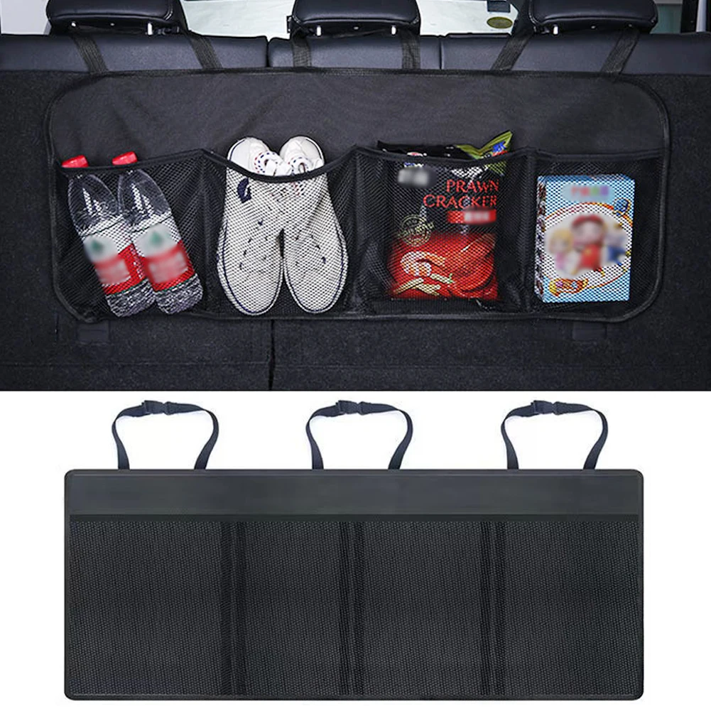 

Органайзер для багажника автомобиля, регулируемая сумка для хранения на заднем сиденье, сетчатый многофункциональный универсальный органайзер для спинки сиденья из ткани Оксфорд