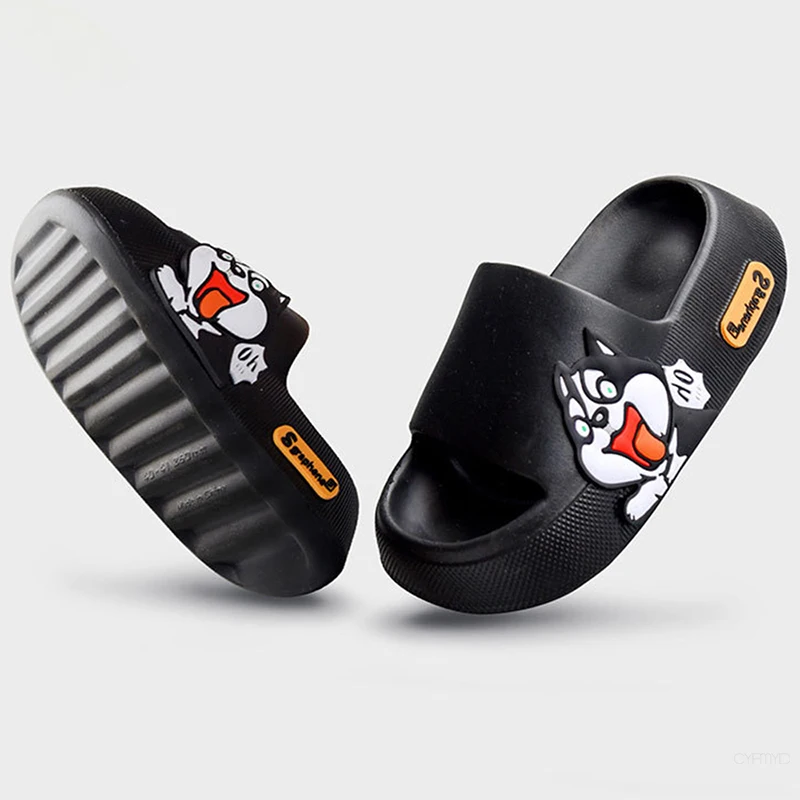 Cute Dog Summer Women's Slippers Thick Platform Slippers Woman Casual Slippers for Bedroom Soft Non-slip Couples Indoor Slides