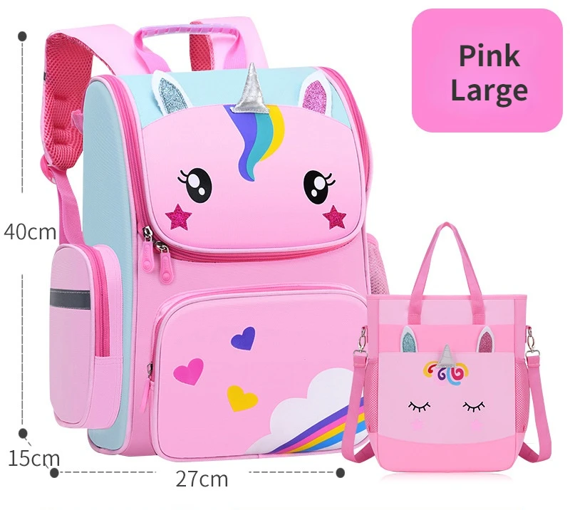 3 Piece Unicorn New Cartoon School Bag for Primary School Students Girl Boy Pen Bags In Kindergarten Children Large Backpack Hot