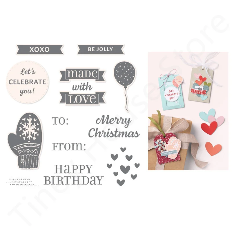 

Christmas Clear Stamps and Metal Cutting Dies For DIY Album Greeting Card Craft Decoration Scrapbooking Stencil 2022 New Arrival