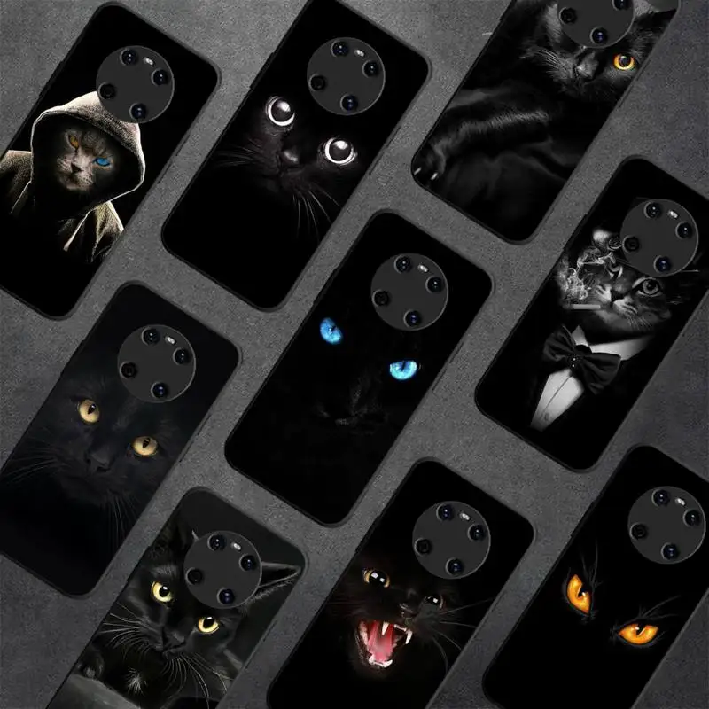 

Black Cat Staring Eye Phone Case for Huawei Y 6 9 7 5 8s prime 2019 2018 enjoy 7 plus