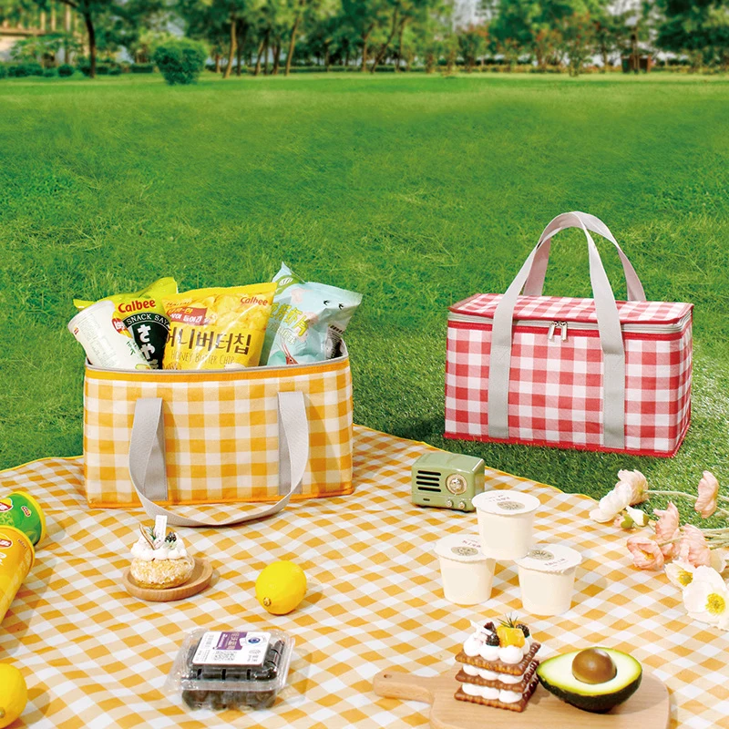 

Large Capacity Portable Picnic Bag Thickened Aluminum Film Thermal Insulated Cooler Box Outdoor Camping Food Drink Organizer Bag