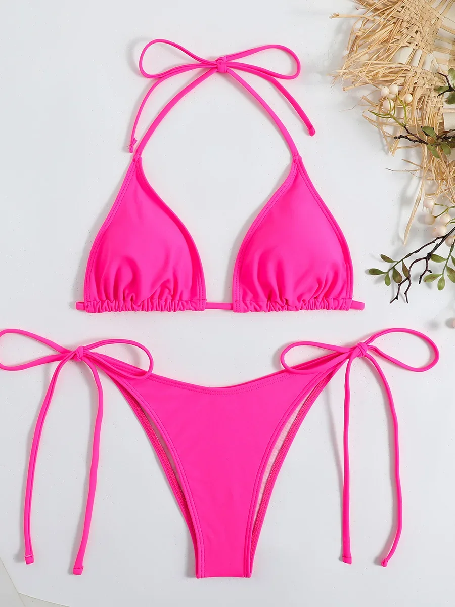Микробикини на шнуровке 2025 Женский купальник Летние стринги Сексуальные
