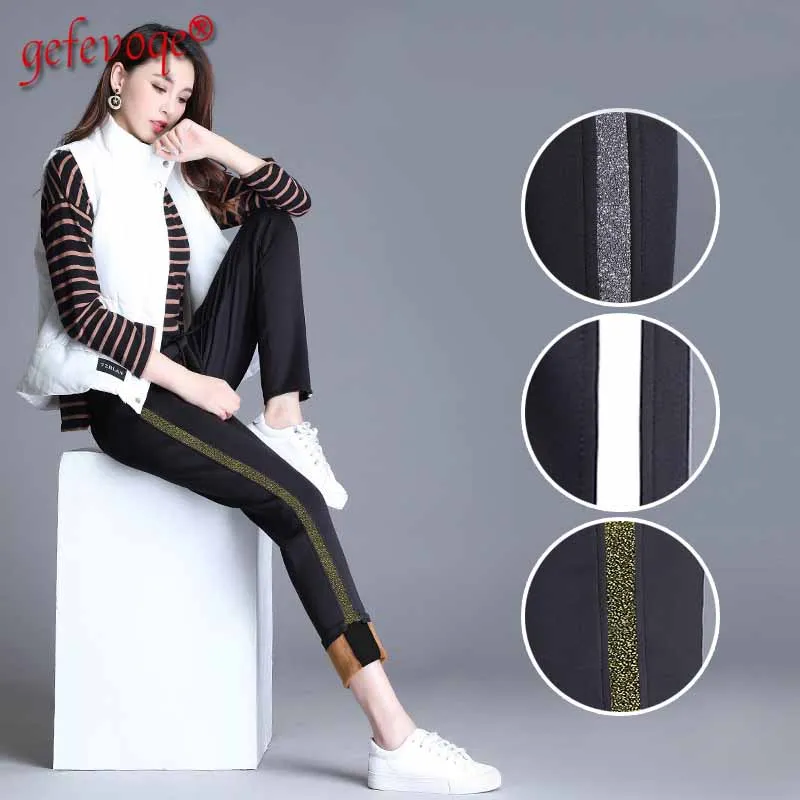 

Plus Velvet Sweatpants Women New Style Plus Size Casual Outer Wear Cotton Trousers Loose Warm Lamb Velvet Thickened Guard Pants