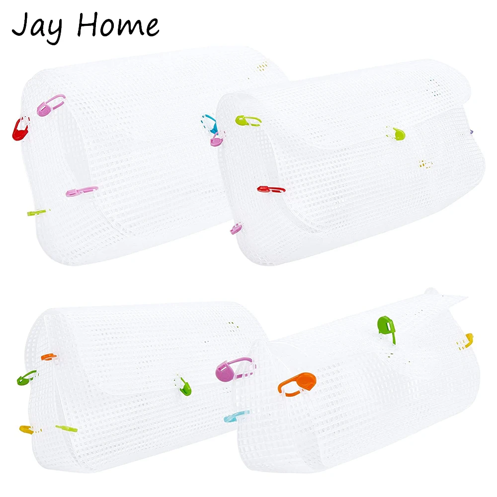 

3Sizes Plastic Mesh Canvas Bag Sheets Kit DIY Handbag Frame Accessories with 30pcs Locking Stitch Markers Knitting Weaving Tools