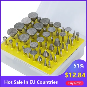 Вращающаяся Шлифовальная головка с алмазным покрытием, хвостовик 18 дюйма, 50 шт., набор сверл для вращающихся инструментов Dremel, абразивные инструменты