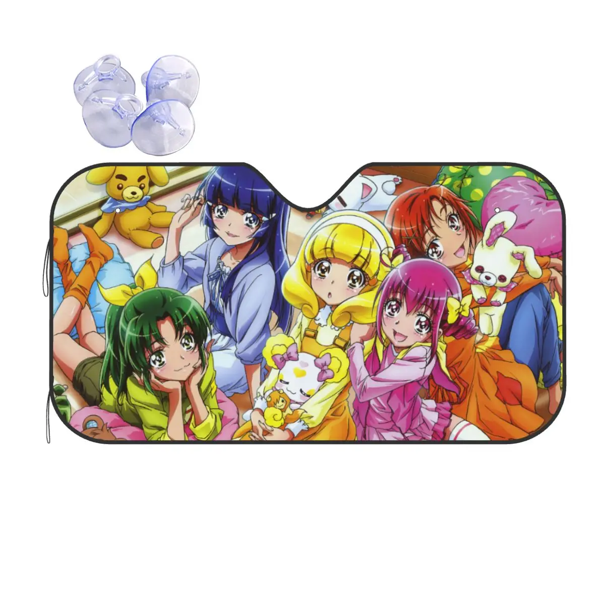 

Smile Precure Anime Sunshade Windscreen Glitter Force Nao Car Front Window Visor 70x130cm Car Window Windscreen Cover