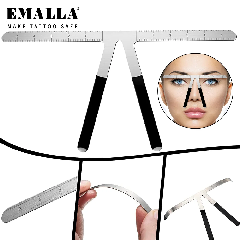 

Yangna Microblading Eyebrow Tattoo Stencil Ruler Balance Shaper Position Measure Template Caliper Permanent Makeup Kit Accessory