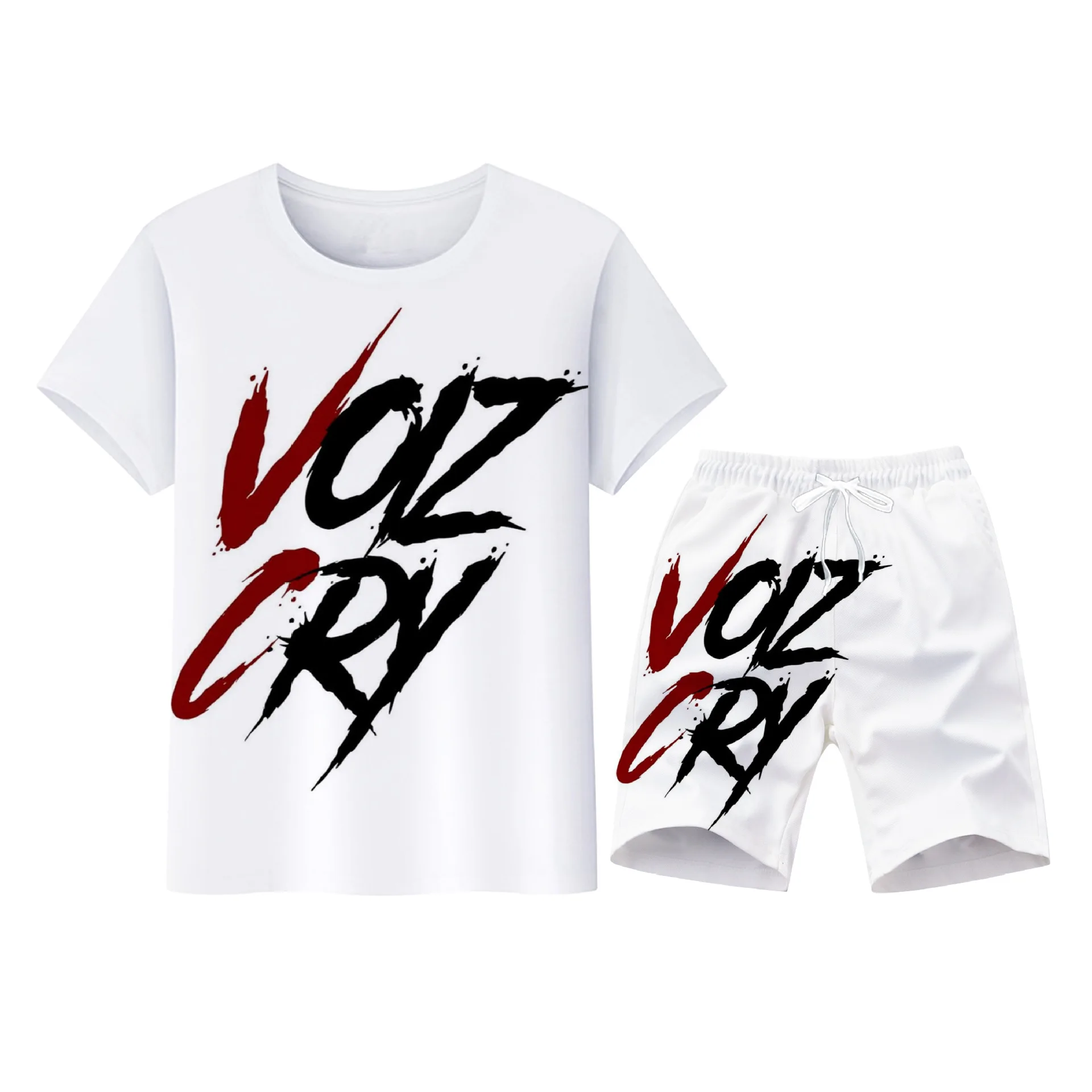 

Summer Men's Round Neck 3D Printed Short Sleeve Shorts Suit Hip Hop Sports T-Shirt Two-Piece Set Man Joggers Sets Clothes Outfit