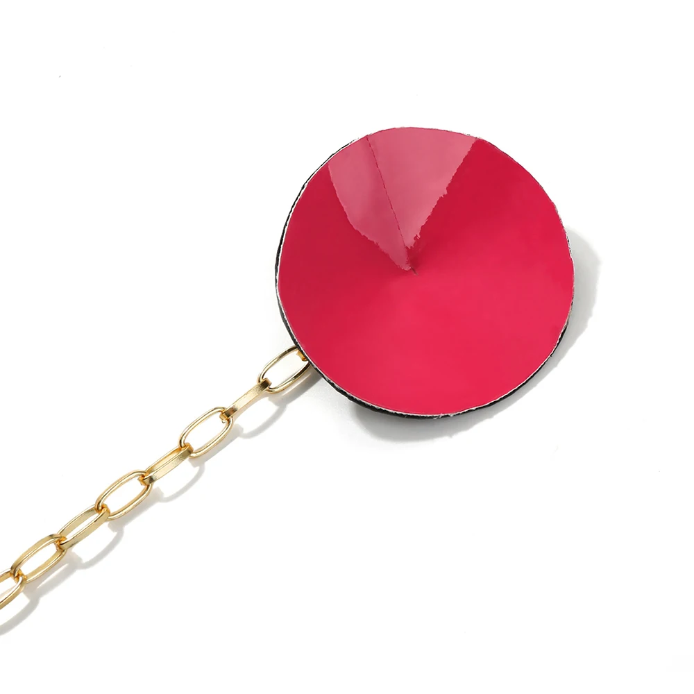 1 пара сексуальных наклеек на соски из искусственной кожи с цепочкой Женская