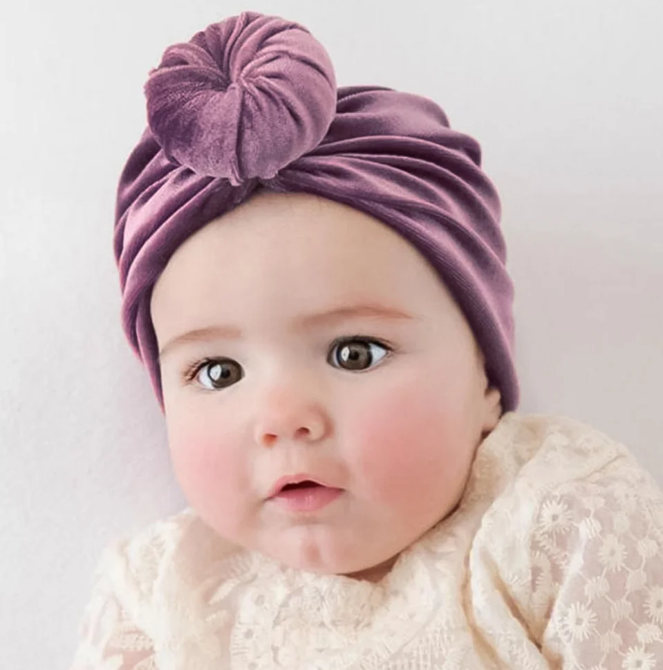 

Baby Hat Soft Cotton Turban Hat Baby Beanie Big Elastic Toddler Bonnet Infant Boy Girl Cap 8 Colors 1PC