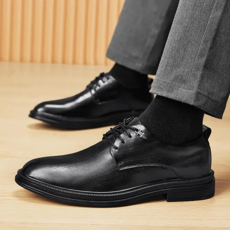 

Мужские кожаные туфли броги в британском стиле, дышащие, из натуральной кожи, для свадьбы, формальная деловая повседневная обувь для жениха, осень