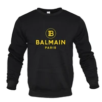 balmain new mens letter printed long sleeve crew neck pullover casual sweatshirts s 4xl