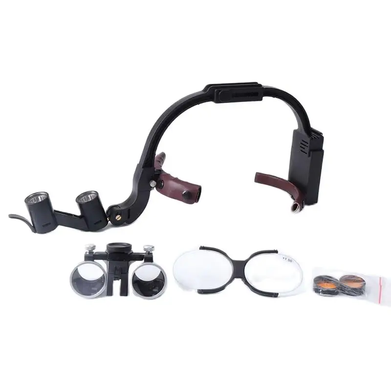

Dental Headlight Binocular Loupes 2.5X/3.5X Headband Surgery Ajustable 5W Dentist Magnifier Surgical Headlamp Dentistry