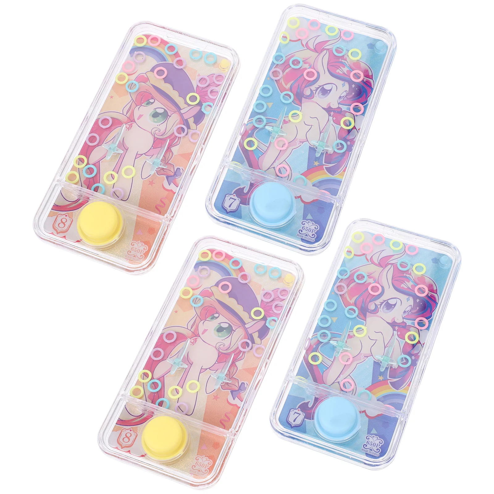 

4 Pcs Water Ring Toy Unicorn Travel Games Toys Kids Handheld Road Trip Essentials Toss Ferrule