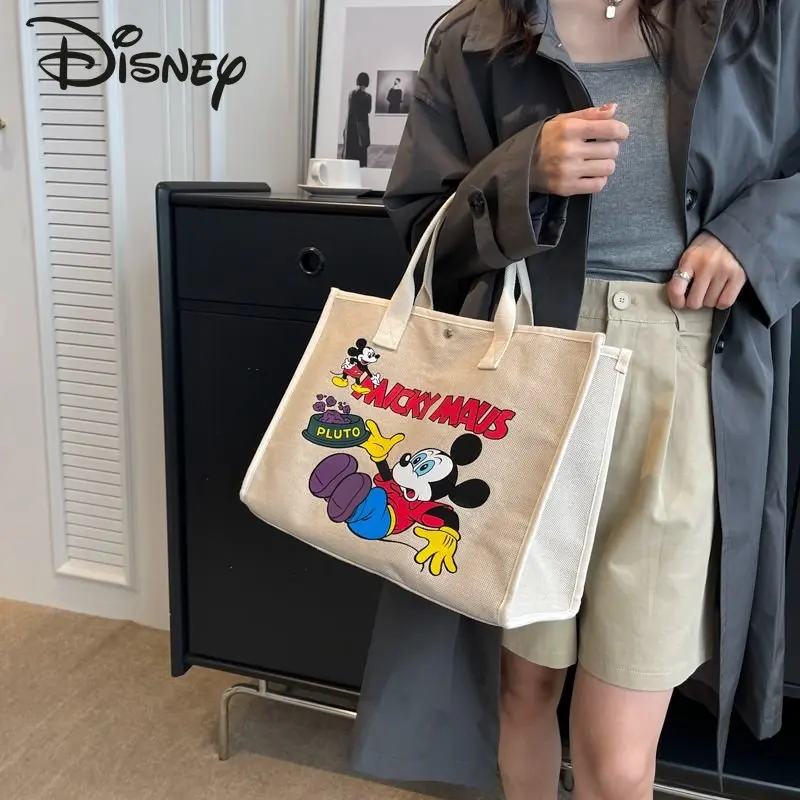 Disney Mickey's New Women's Handbag Fashionable Advanced Sense Tote Bag Cartoon Multi Functional Large Capacity Commuter Bag