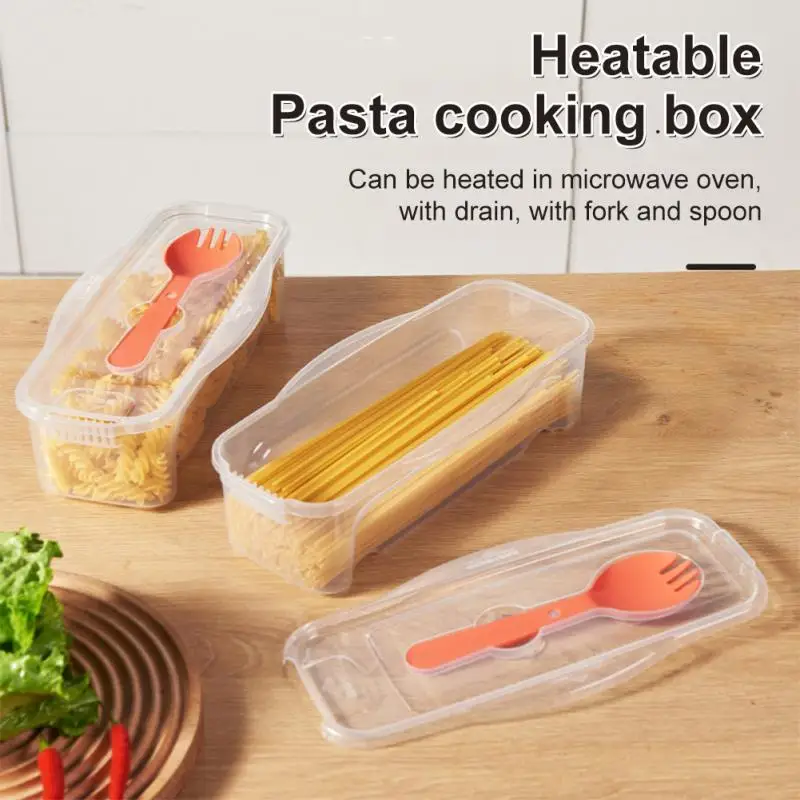 

Microwave Noodle Box Pasta Noodles Storage Mixed Draining Refrigerator Fresh-keeping Boxes Vegetable Food Steaming Containers