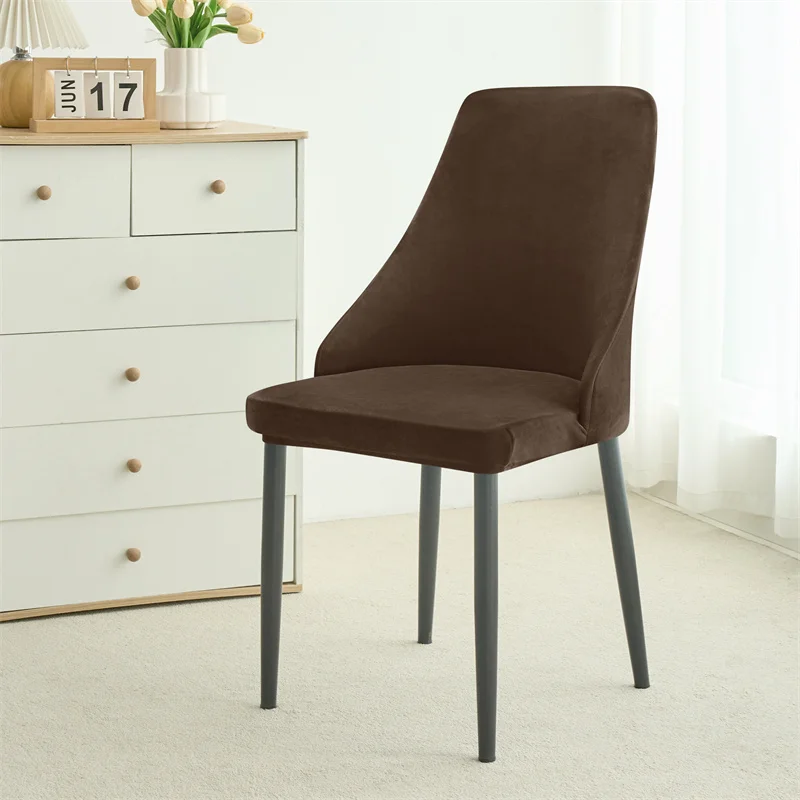 

1/2/4/6 шт. бархатные чехлы на стулья, эластичные изогнутые маленькие чехлы на кресла, чехлы на стулья для столовой, для вечеринки, отеля, домашний декор