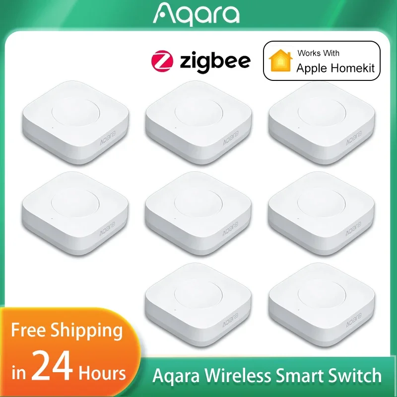 Фото Беспроводной мини-выключатель Aqara Zigbee с датчиком, умное дистанционное управление одной кнопкой, защита от взлома, совместимость с Mi Home APP и Homekit №1