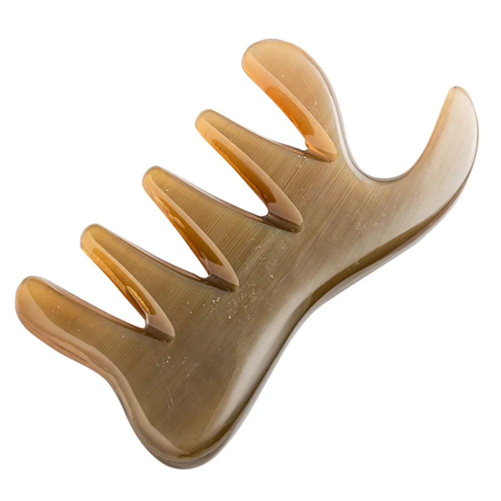 

Horn Hair Comb Scraping Comb Triangle Natural Ox Horn Scalp Scrubber for Scalp Trigger Point Treatment