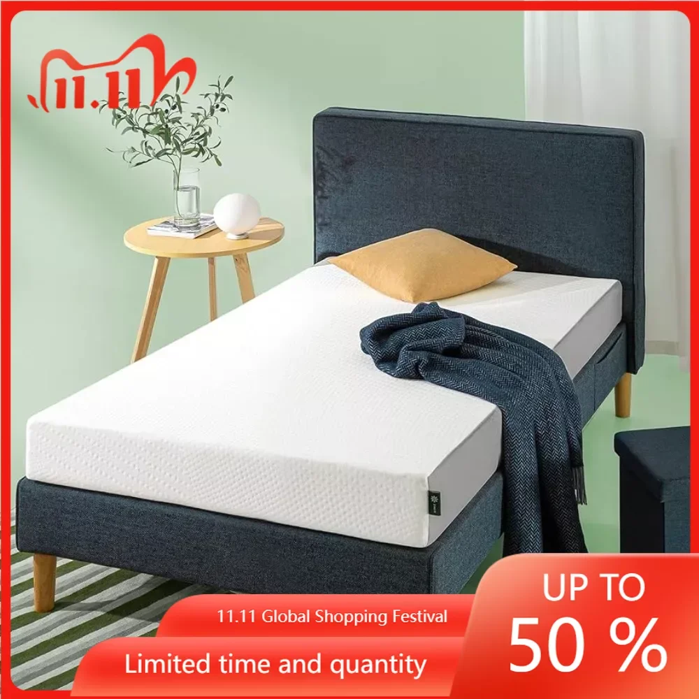 

6 Inch Cooling Essential Foam Mattress / Affordable Mattress / Bed-in-a-Box / CertiPUR-US Certified White Twin Bunk Beds Toper