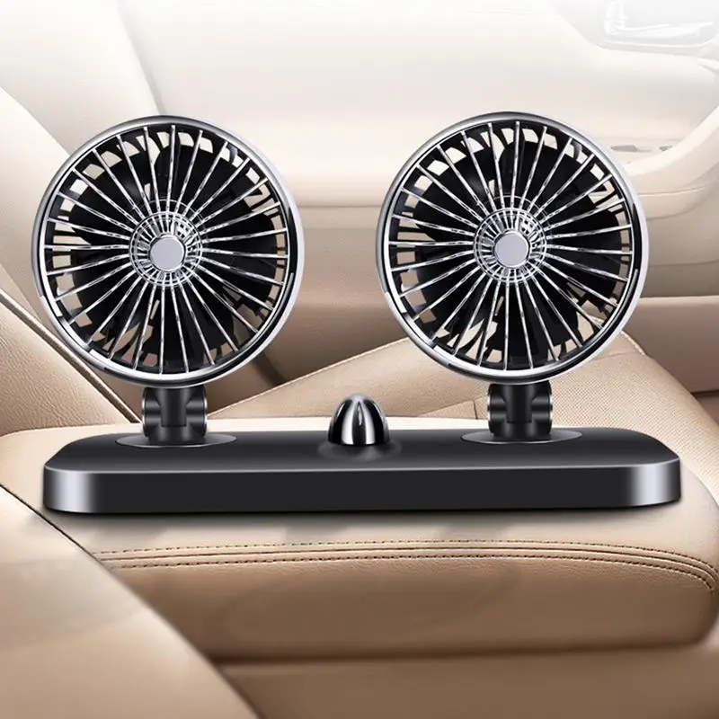 Автомобильный вентилятор с двойной головкой вращающийся на 180 градусов