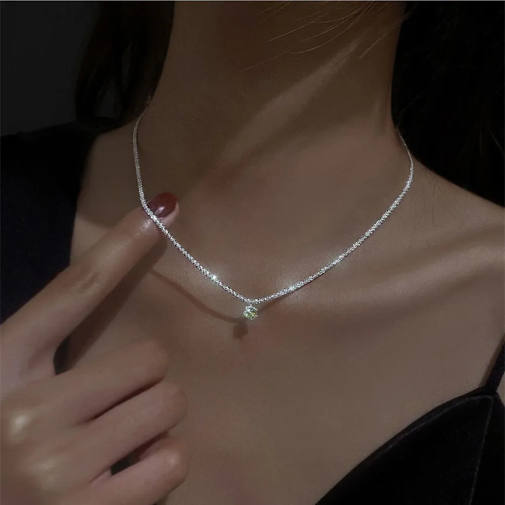 

Fashion Fashion Sparkling Starry Choker Necklace For Women Anniversary Bridal Wedding Clavicle Flat Chain Necklace Gift Jewelry
