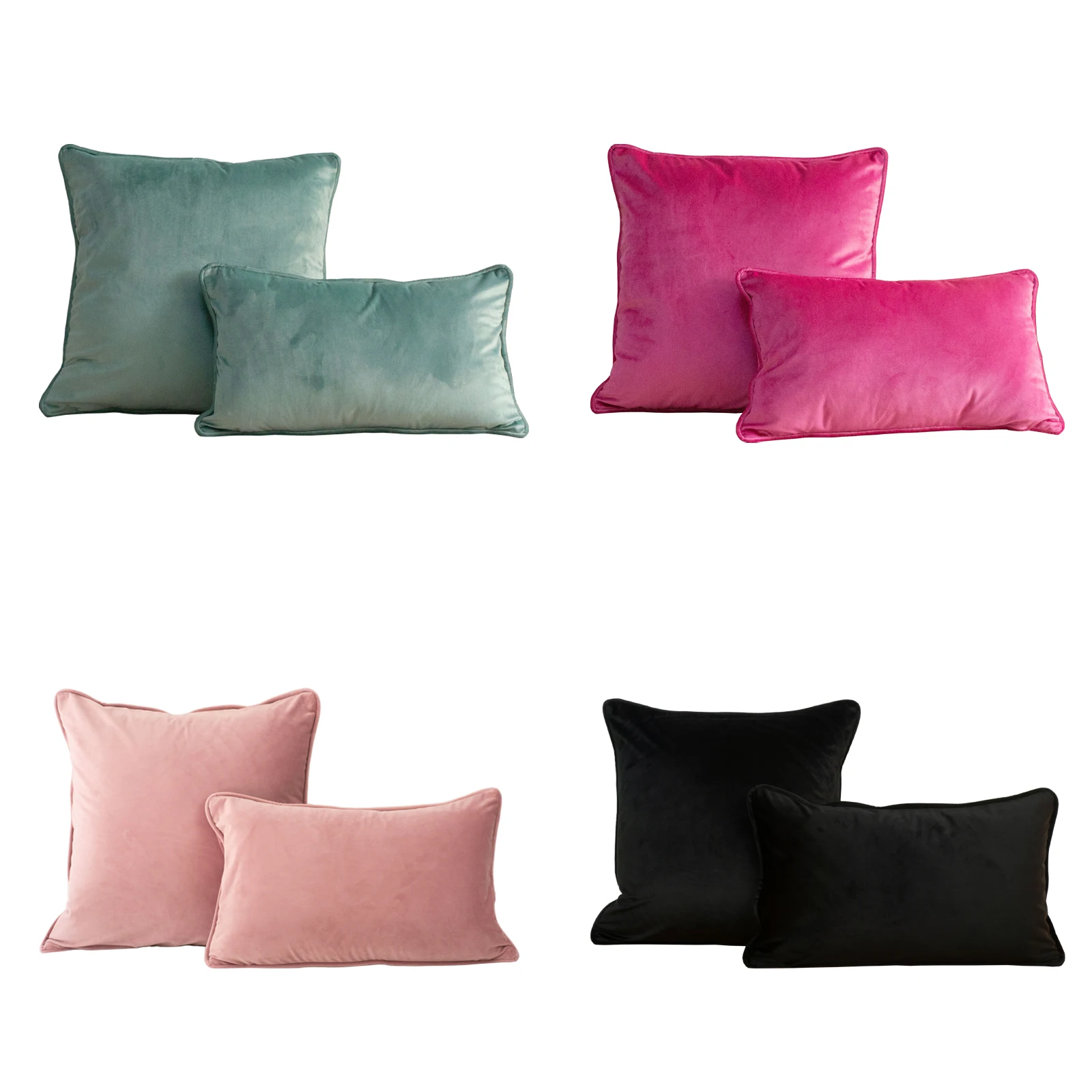 

Роскошный розовый, черный, серый, мятно-зеленый чехол для подушки, украшение для дивана, кровати, мягкая бархатная наволочка без наполнителя