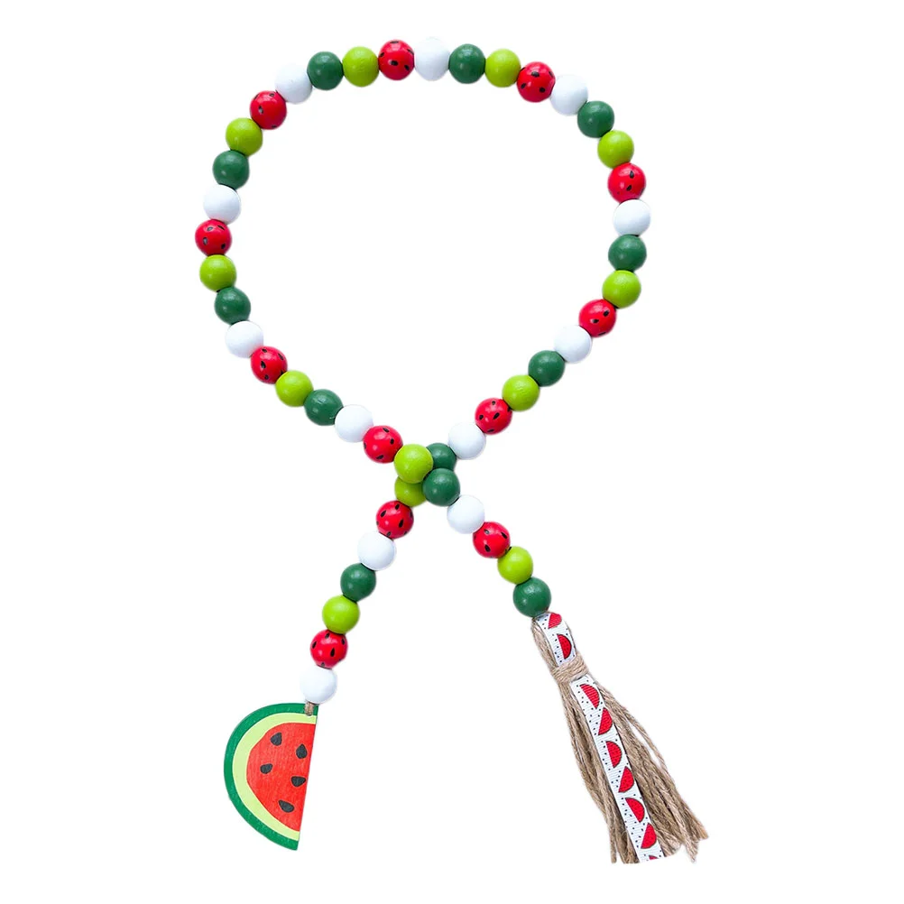 

Twine Tassel Beads Summer Beaded Hanging Decor String Pendant Rope Ornament Garland With Wood