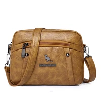 luxury womens new square shoulder bag soft leather simple messenger bag multi pocket middle aged lady mommy crossbody handbag