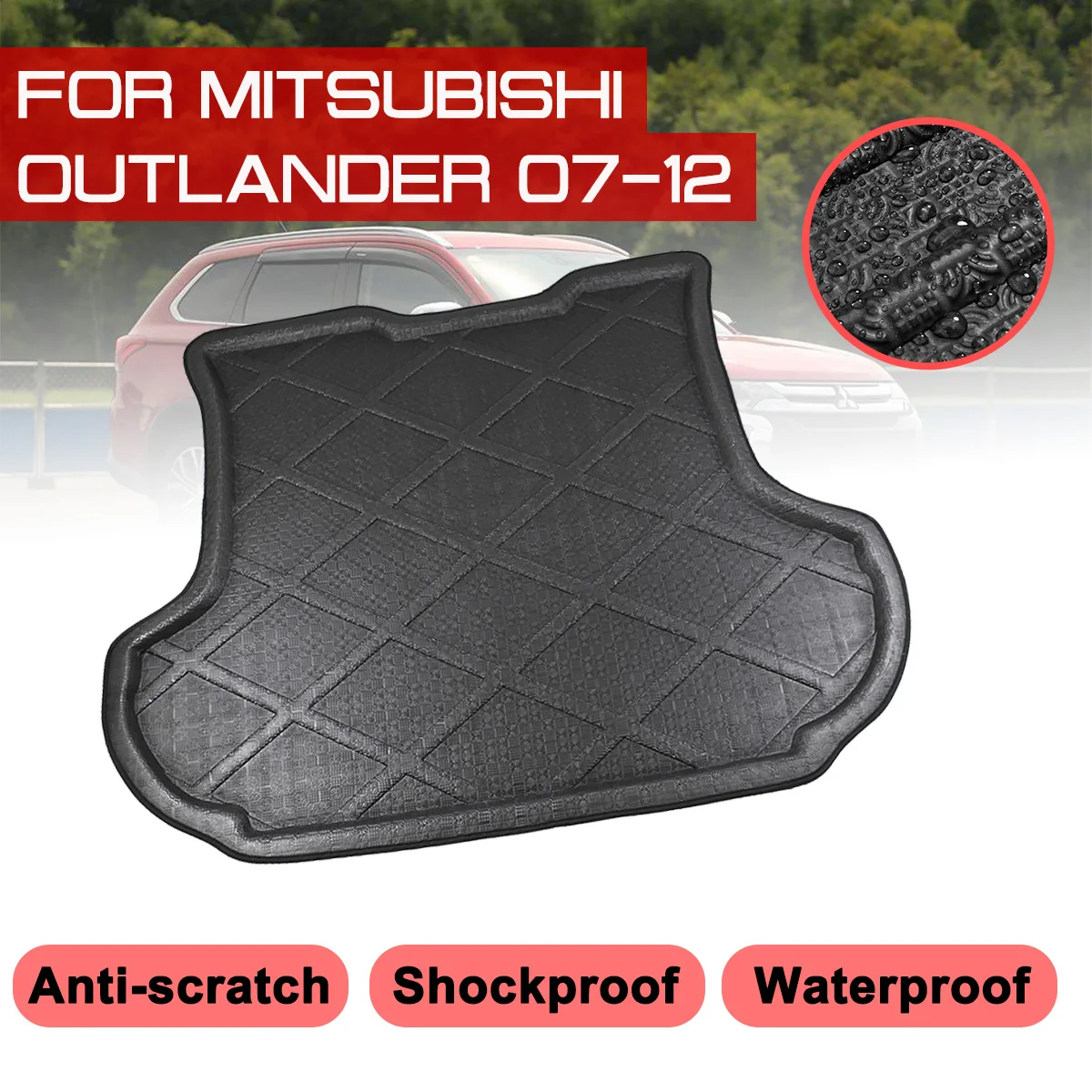 

Floor Mats Car Rear Trunk Boot Mat Waterproof Anti Mud Tray Cargo Liner Carpet For Mitsubishi Outlander 2007-2012