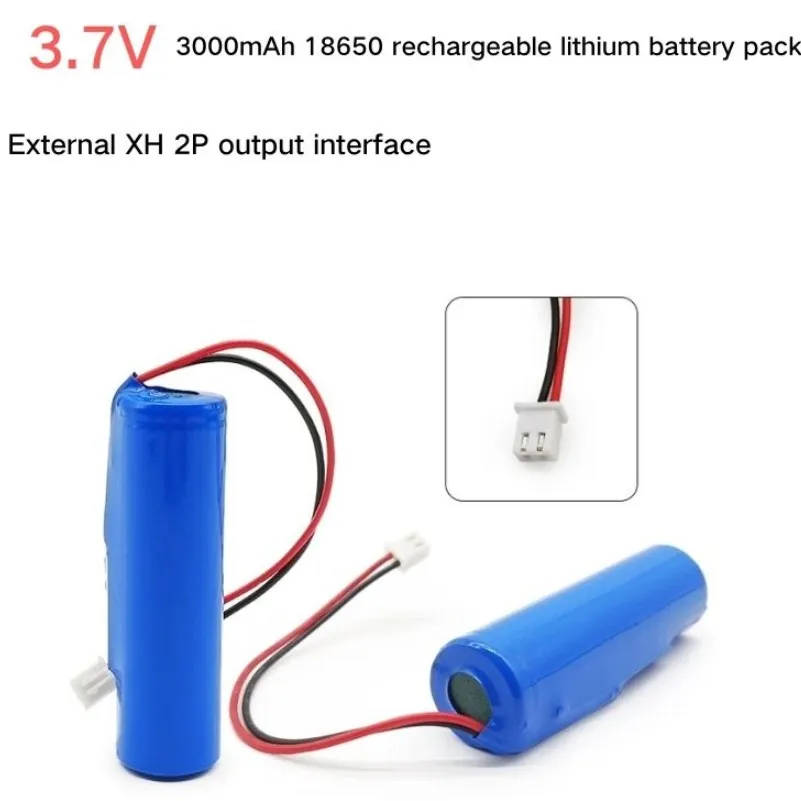 

18650 3.7V 3000mAh rechargeable battery with external XH/2Poutput interface suitable for LED light DIY batteries