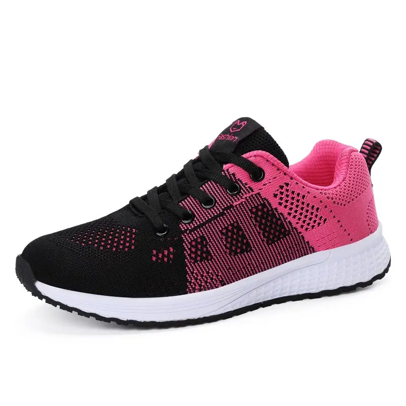 

Large Size Breathable Low Sneakers Woman Sport Ladies Running Shoes Sports Woman Tennis Black Red Female Gym Sneakrs GMB-2336