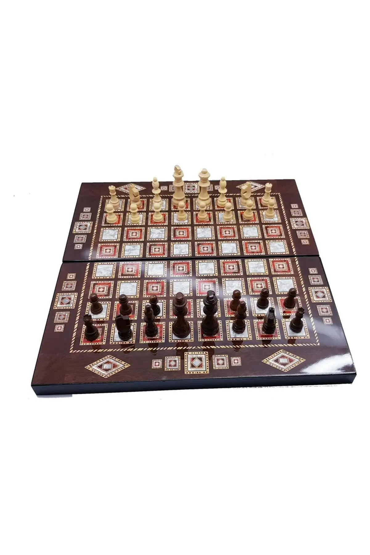 

Chess Backgammon Checkers 3 Piece Game Set