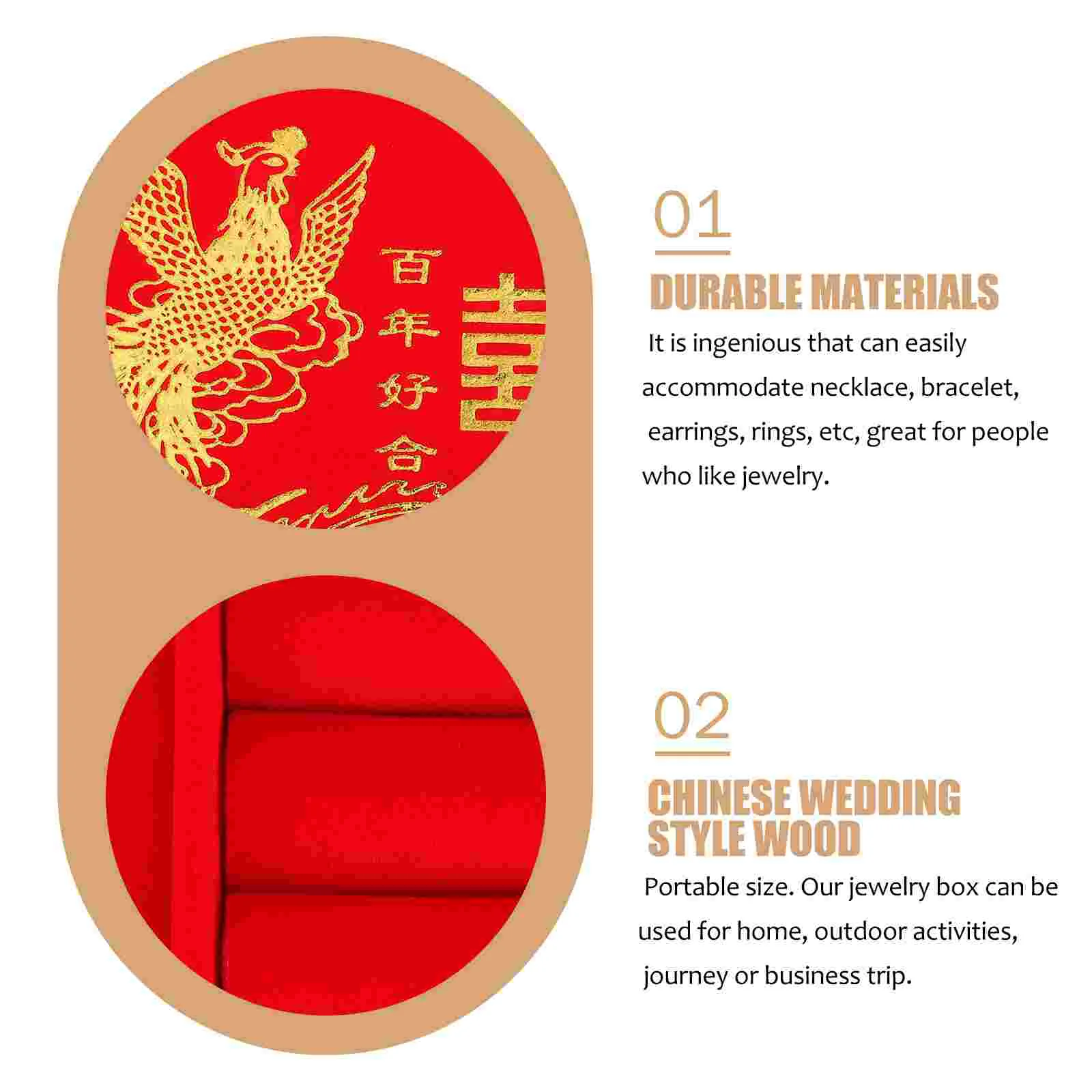 

Jewelry Box Holder Case Storage Chinese Organizer Jewellery Style Wood Menwatch Jewel Wooden Women Portable Display Retro Old