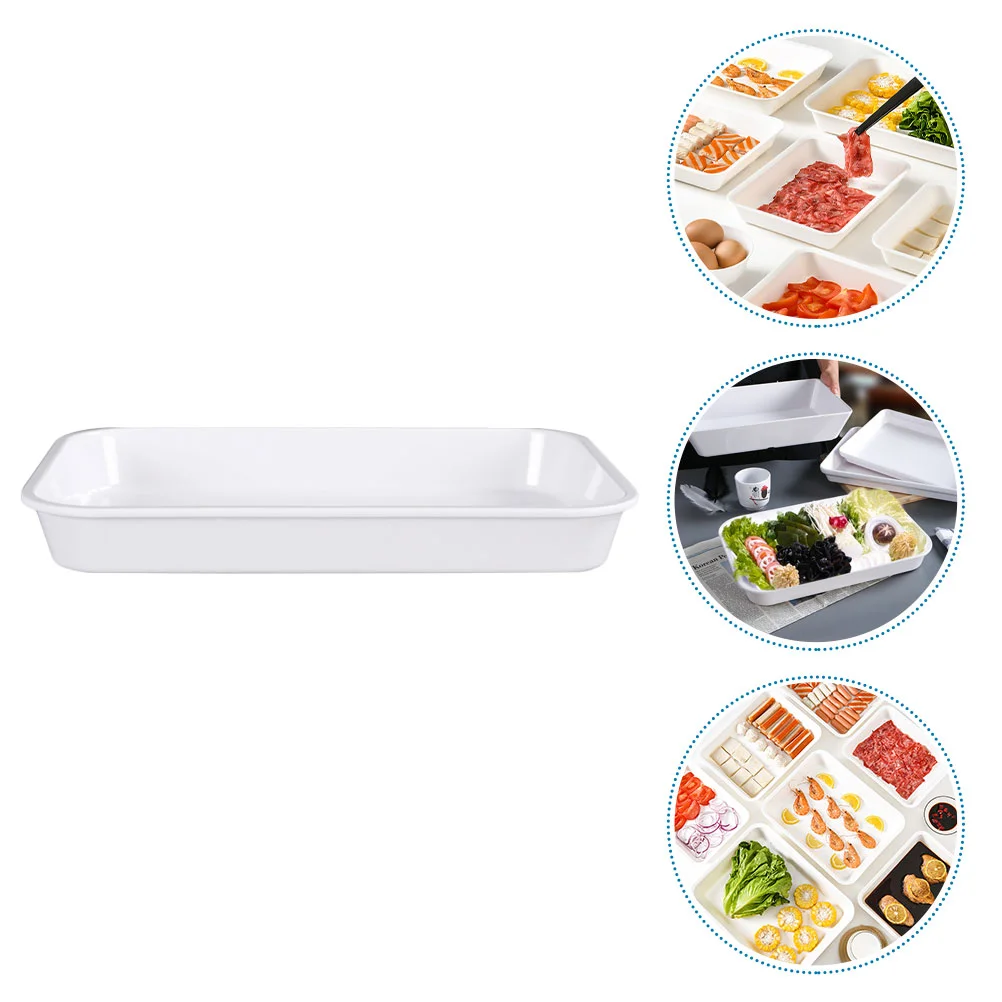 

Tray Platterplate Serving White Trays Kitchen Breakfast Snack Storage Coffee Table Plates Cup Tea Reusable Fruit Dessert Holders