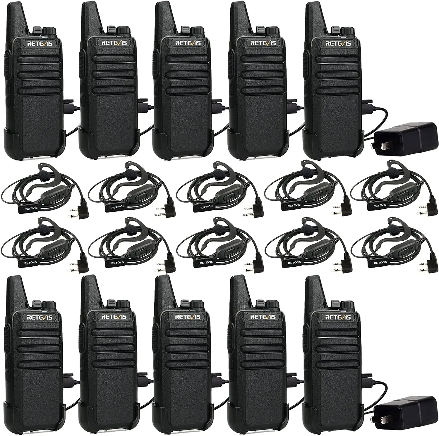 

2 Way Radios Walkie Talkies,Rechargeable Long Range Two Way Radio,16 CH VOX Small Emergency 2 Pin Earpiece Headset,for School Re