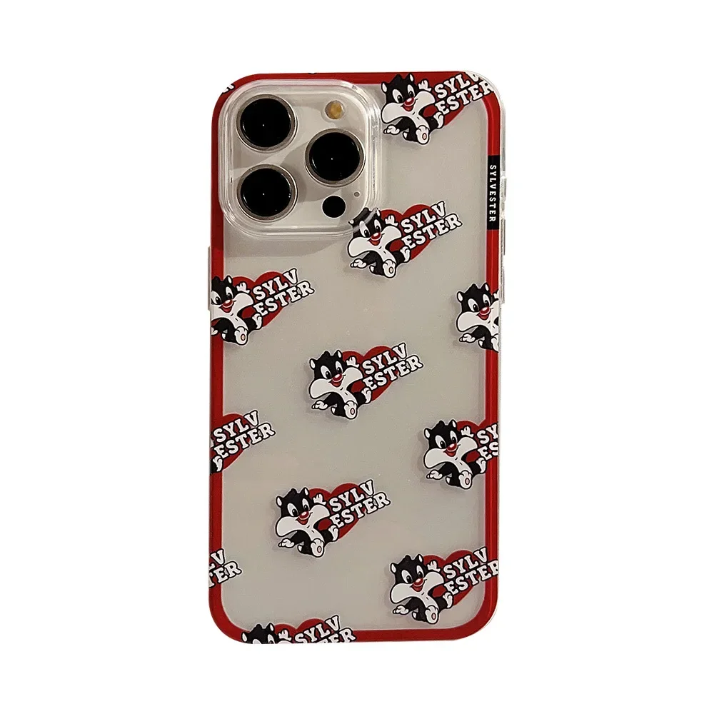 Прозрачный чехол для телефона в стиле ретро с забавным рисунком сильвестера и