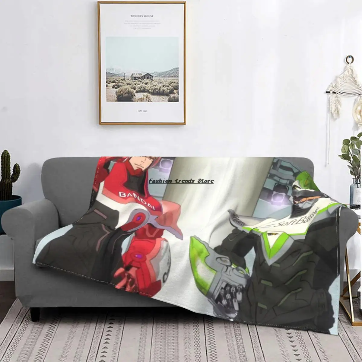 

Tiger Bunny Blue Rose Action Anime Blankets Coral Fleece Plush Decoration Bedroom Bedding Couch Bedspread