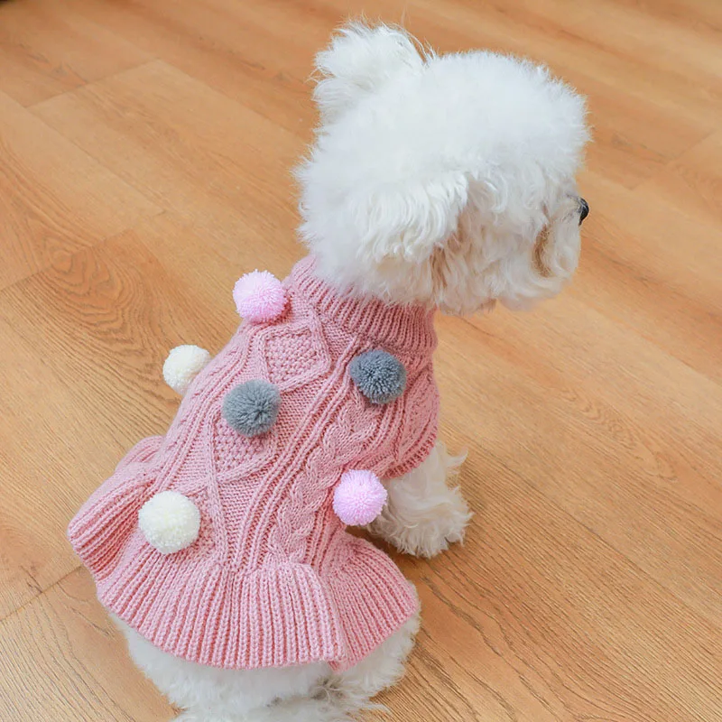 

Winter Dogs Sweater Dress With Bowtie Checkered Dog Sweaters For Small Dogs Warm Ball Sweaters Skirt Dachshund Chihuahua Corgi