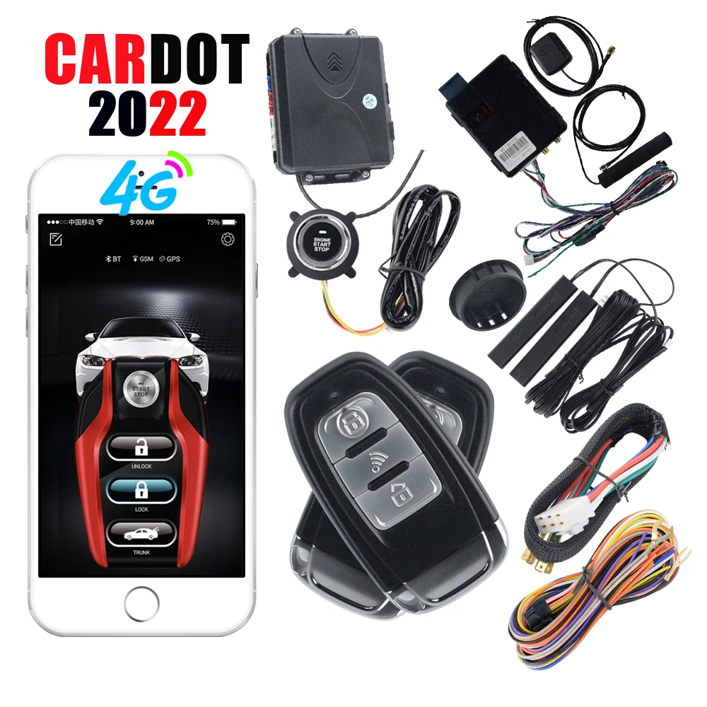 CARDOT Gsm 4g GPS Автомобильная сигнализация с дистанционным управлением комплект